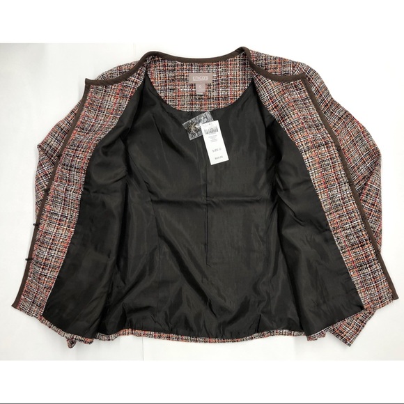 Chico's Elegant Boucle Cocoa Bean Tweed Jacket - Picture 11 of 16